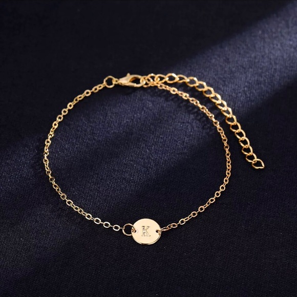 Initial Letter Chic Minimalist Boho Cute Anklet - Picture 4 of 11